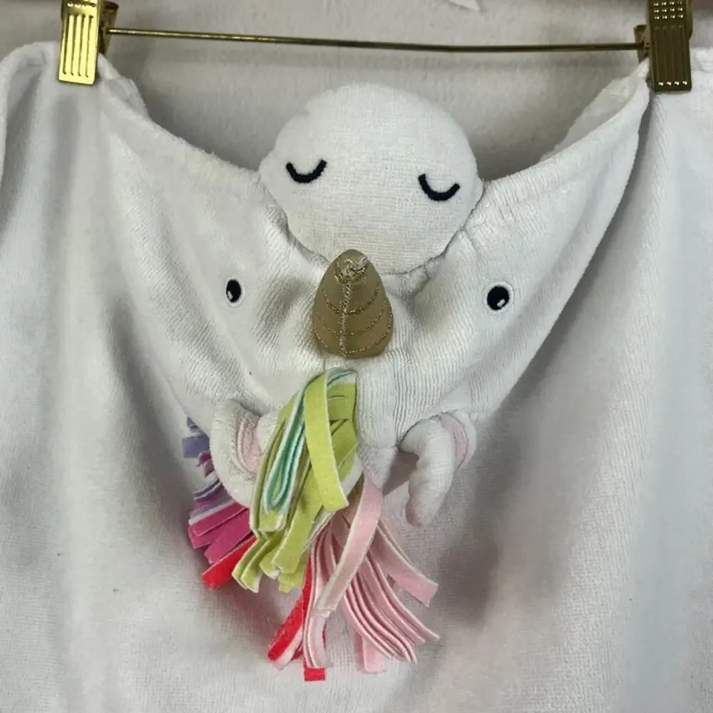 Pottery Barn Kids Critter Plush Hooded Towel Unicorn Colorful Pastel 23 x 34 in